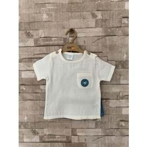 Yazlık Kumaş Şort Tshirt Çocuk Bebek Giyim -ENEN0001119